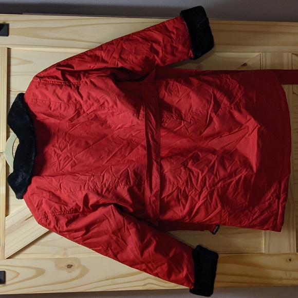 Red Ski Coat with Black Faux Fur - Picture 7 of 10